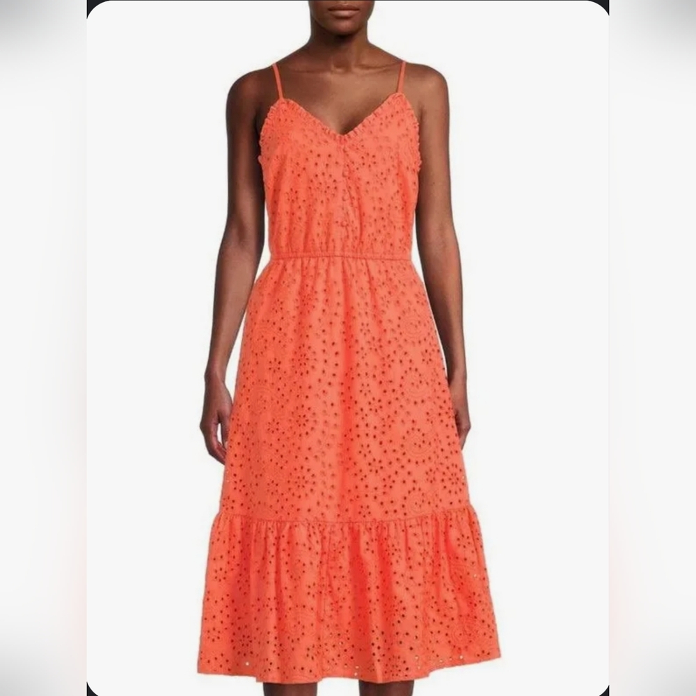 TIME AND TRUE WOMEN'S TIERED MIDI DRESS